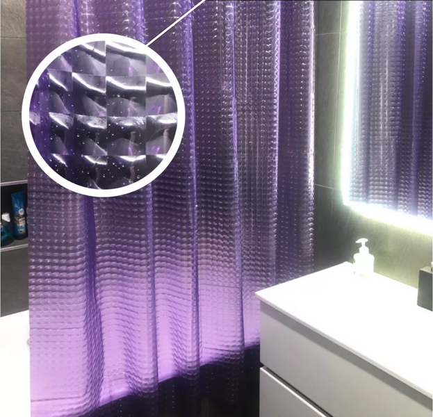 Штора для ванної та душу прозора 3D 180х180 фіолетова 279 Vin Kha фото