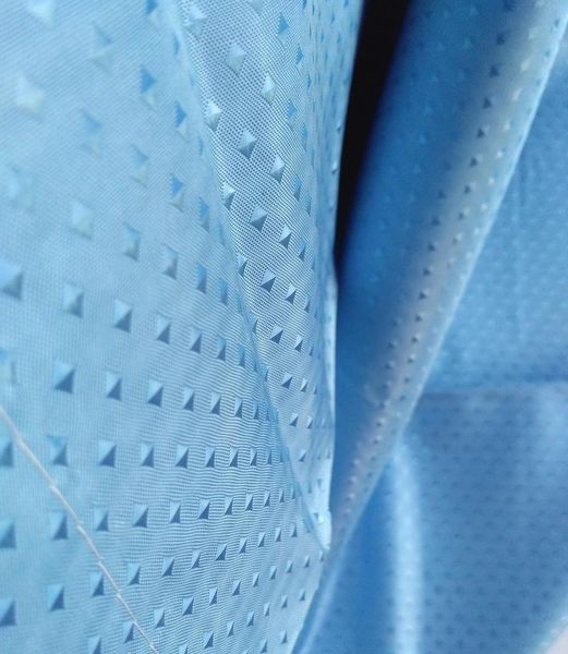 Шторка для ванної 180х200 однотонна піка блакитна діамант із кільцями 835 Kha фото